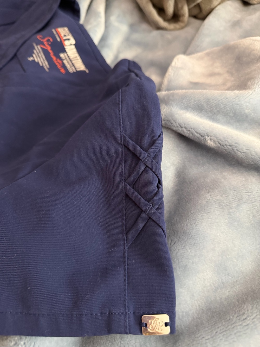 Barco Uniforms Navy Scrub Set with Signature Script - Picture 2 of 3